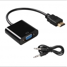 hdmi轉vga轉換器vga音頻視HDMI顯示器連接線 HDMI/VGA-X21-無線